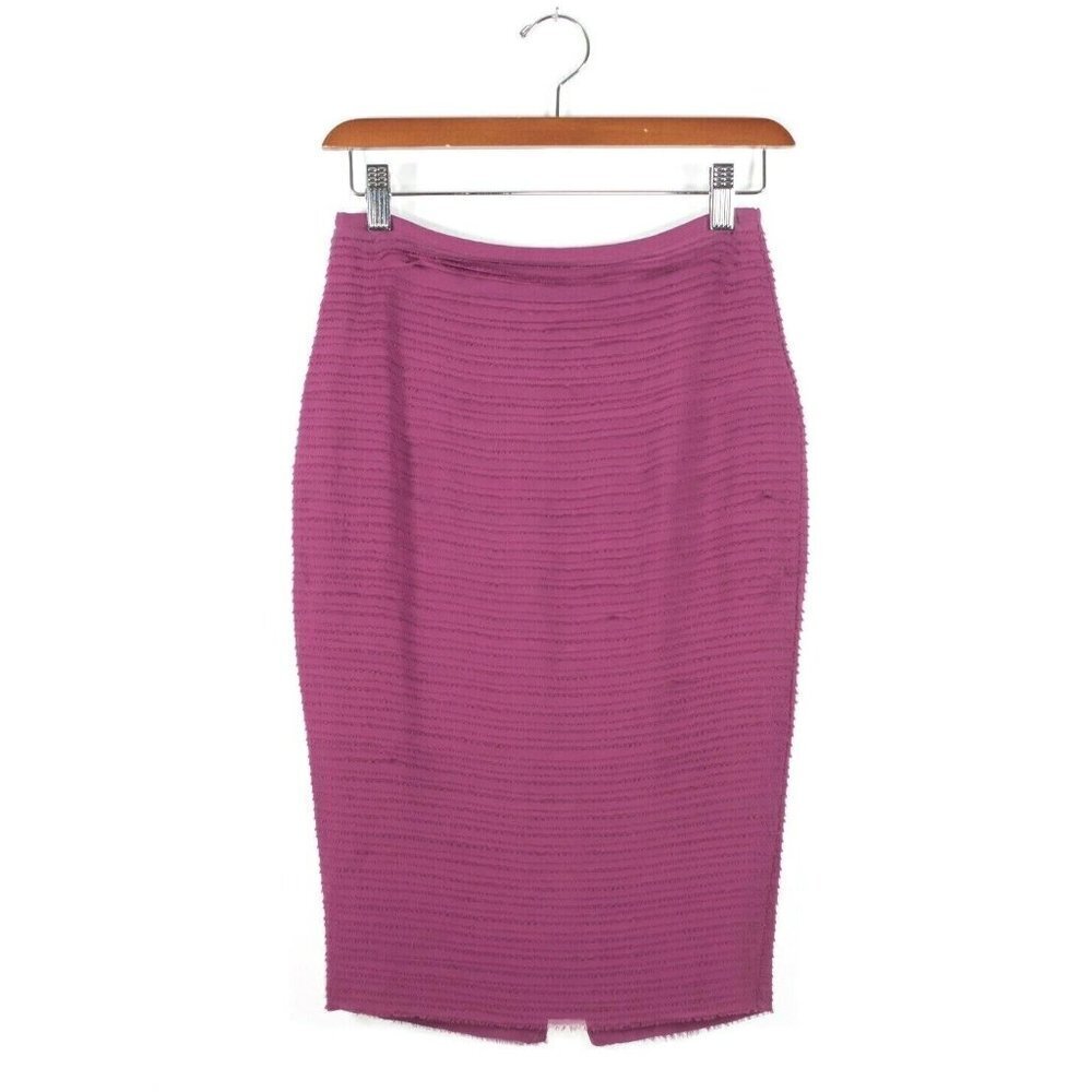 Burberry London Women's Size US2 Fuchsia Pink Parchment Skirt Short Layered Silk